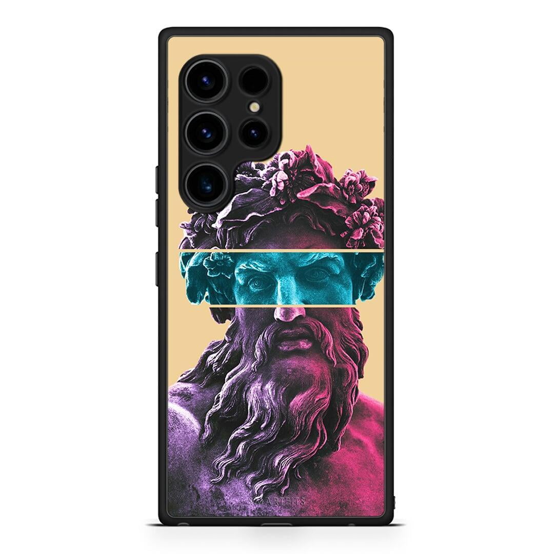 Θήκη Samsung Galaxy S23 Ultra Zeus Art από τη Smartfits με σχέδιο στο πίσω μέρος και μαύρο περίβλημα | Samsung Galaxy S23 Ultra Zeus Art Case with Colorful Back and Black Bezels