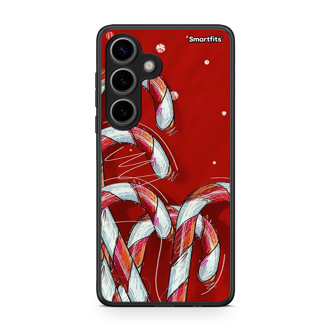 Samsung Galaxy S24 Candy Cane θήκη από τη Smartfits με σχέδιο στο πίσω μέρος και μαύρο περίβλημα | Smartphone case with colorful back and black bezels by Smartfits