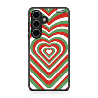 Thumbnail for Samsung Galaxy S24 Christmas Hearts θήκη από τη Smartfits με σχέδιο στο πίσω μέρος και μαύρο περίβλημα | Smartphone case with colorful back and black bezels by Smartfits