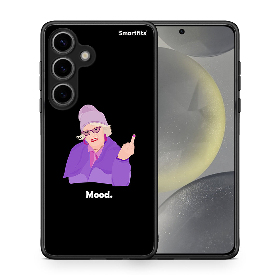 Θήκη Samsung Galaxy S24 Grandma Mood Black από τη Smartfits με σχέδιο στο πίσω μέρος και μαύρο περίβλημα | Samsung Galaxy S24 Grandma Mood Black case with colorful back and black bezels