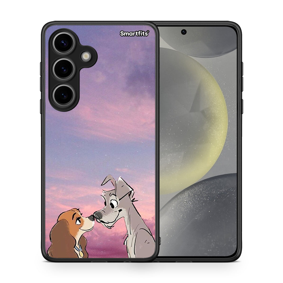 Θήκη Samsung Galaxy S24 Lady And Tramp από τη Smartfits με σχέδιο στο πίσω μέρος και μαύρο περίβλημα | Samsung Galaxy S24 Lady And Tramp case with colorful back and black bezels