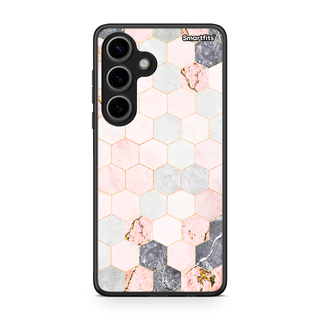 4 - Samsung Galaxy S24 Hexagon Pink Marble case, cover, bumper