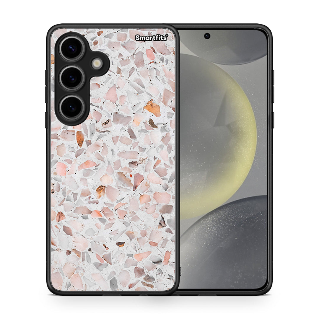 Θήκη Samsung Galaxy S24 Marble Terrazzo από τη Smartfits με σχέδιο στο πίσω μέρος και μαύρο περίβλημα | Samsung Galaxy S24 Marble Terrazzo case with colorful back and black bezels