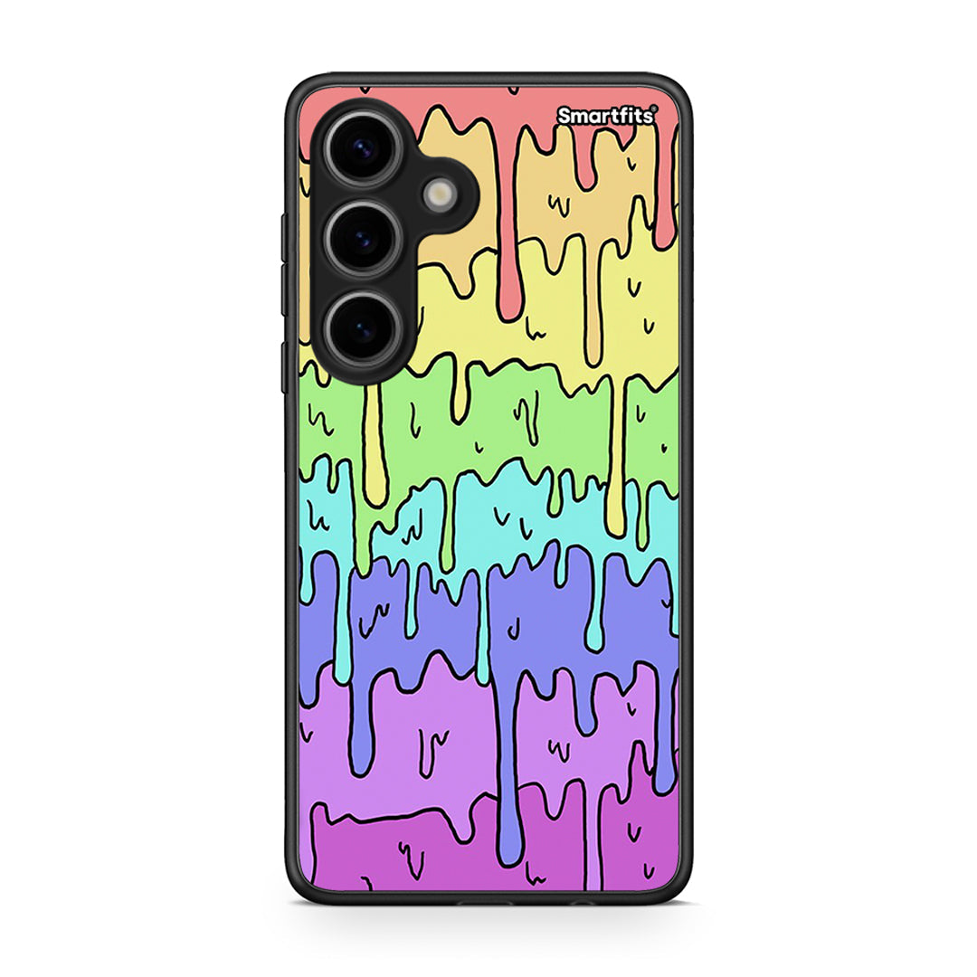 Samsung Galaxy S24 Melting Rainbow θήκη από τη Smartfits με σχέδιο στο πίσω μέρος και μαύρο περίβλημα | Smartphone case with colorful back and black bezels by Smartfits