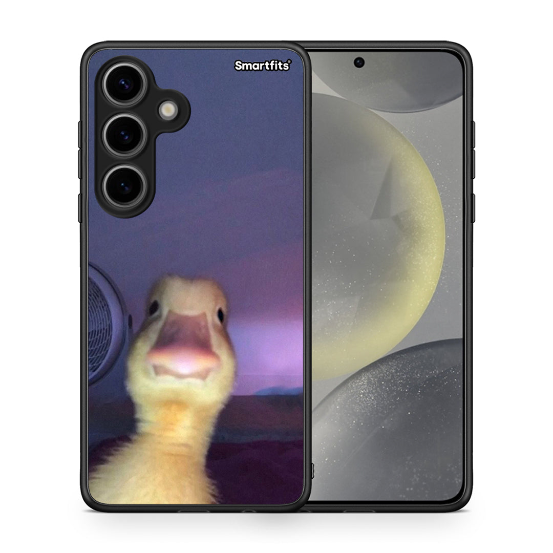 Θήκη Samsung Galaxy S24 Meme Duck από τη Smartfits με σχέδιο στο πίσω μέρος και μαύρο περίβλημα | Samsung Galaxy S24 Meme Duck case with colorful back and black bezels