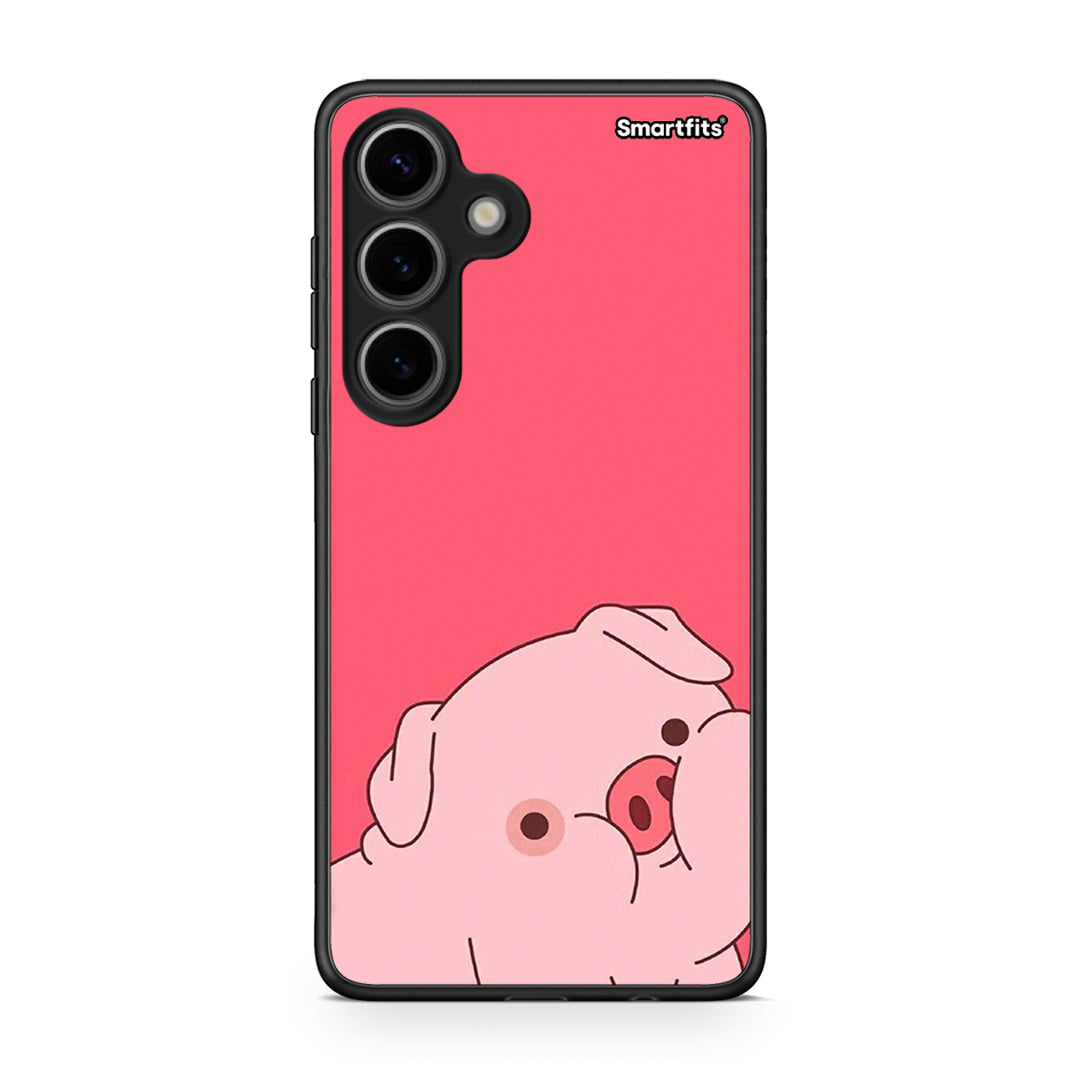 Samsung Galaxy S24 Pig Love 1 Θήκη Αγίου Βαλεντίνου από τη Smartfits με σχέδιο στο πίσω μέρος και μαύρο περίβλημα | Smartphone case with colorful back and black bezels by Smartfits