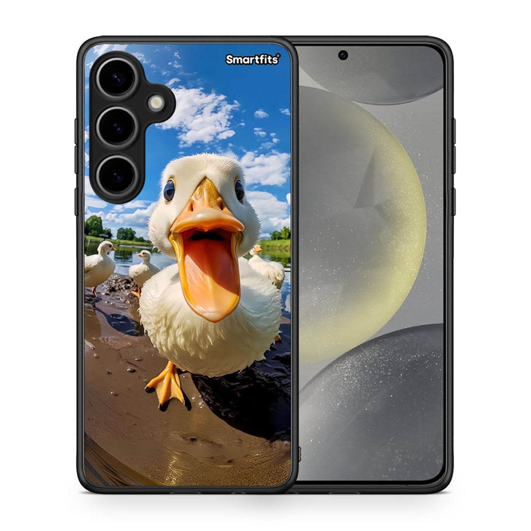 Θήκη Samsung Galaxy S24 Plus Duck Face από τη Smartfits με σχέδιο στο πίσω μέρος και μαύρο περίβλημα | Samsung Galaxy S24 Plus Duck Face case with colorful back and black bezels