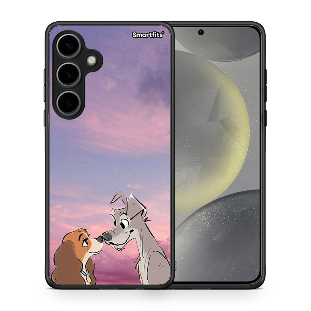 Θήκη Samsung Galaxy S24 Plus Lady And Tramp από τη Smartfits με σχέδιο στο πίσω μέρος και μαύρο περίβλημα | Samsung Galaxy S24 Plus Lady And Tramp case with colorful back and black bezels