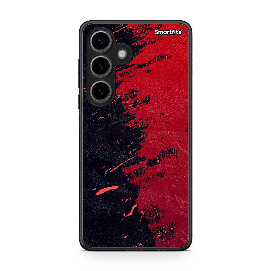 Samsung Galaxy S24 Red Paint Θήκη Αγίου Βαλεντίνου από τη Smartfits με σχέδιο στο πίσω μέρος και μαύρο περίβλημα | Smartphone case with colorful back and black bezels by Smartfits