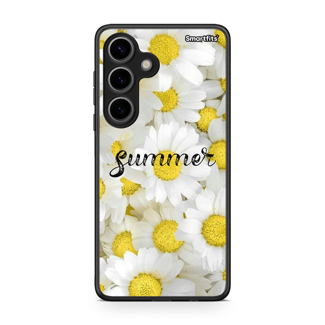 Samsung Galaxy S24 Summer Daisies Θήκη από τη Smartfits με σχέδιο στο πίσω μέρος και μαύρο περίβλημα | Smartphone case with colorful back and black bezels by Smartfits