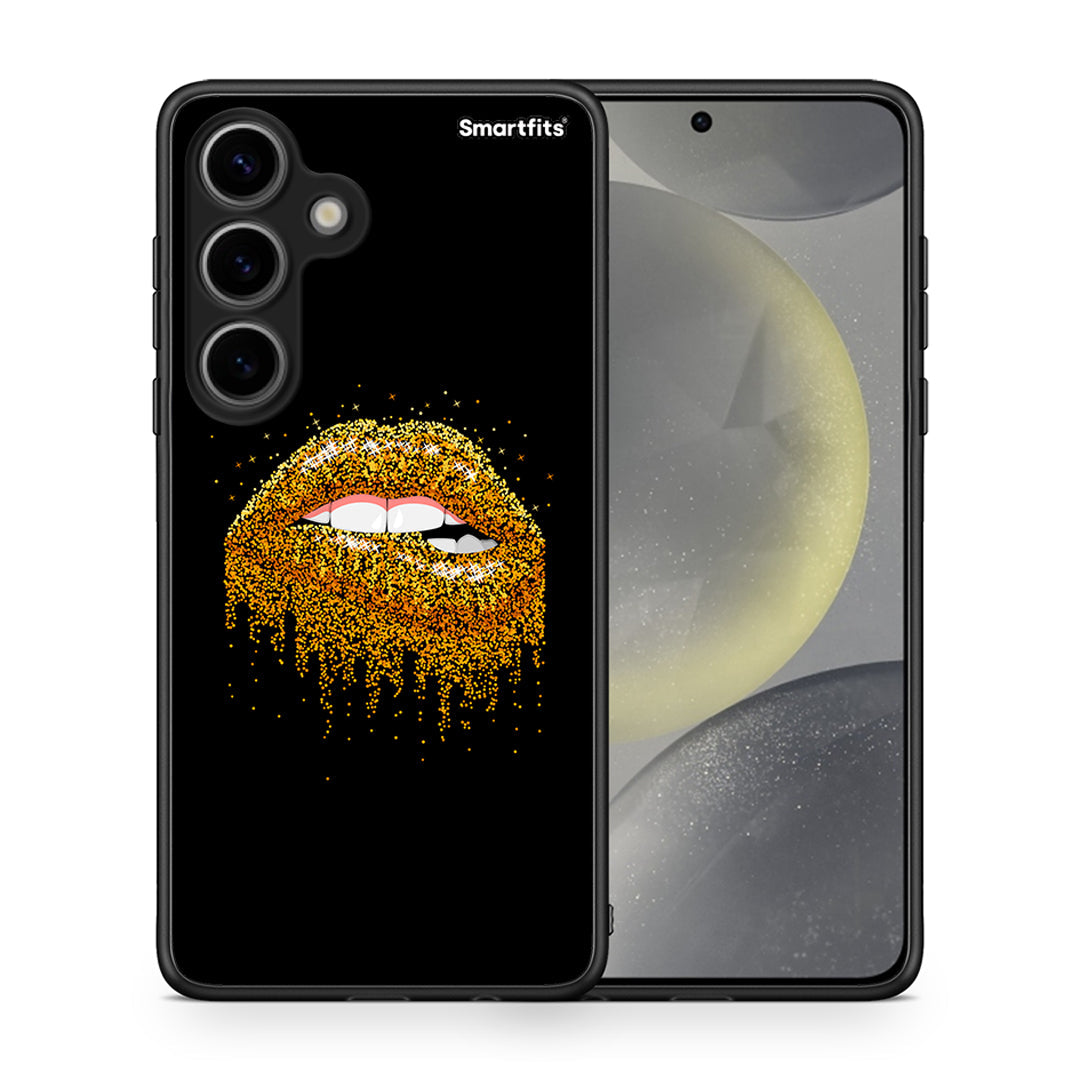 Θήκη Samsung Galaxy S24 Golden Valentine από τη Smartfits με σχέδιο στο πίσω μέρος και μαύρο περίβλημα | Samsung Galaxy S24 Golden Valentine case with colorful back and black bezels