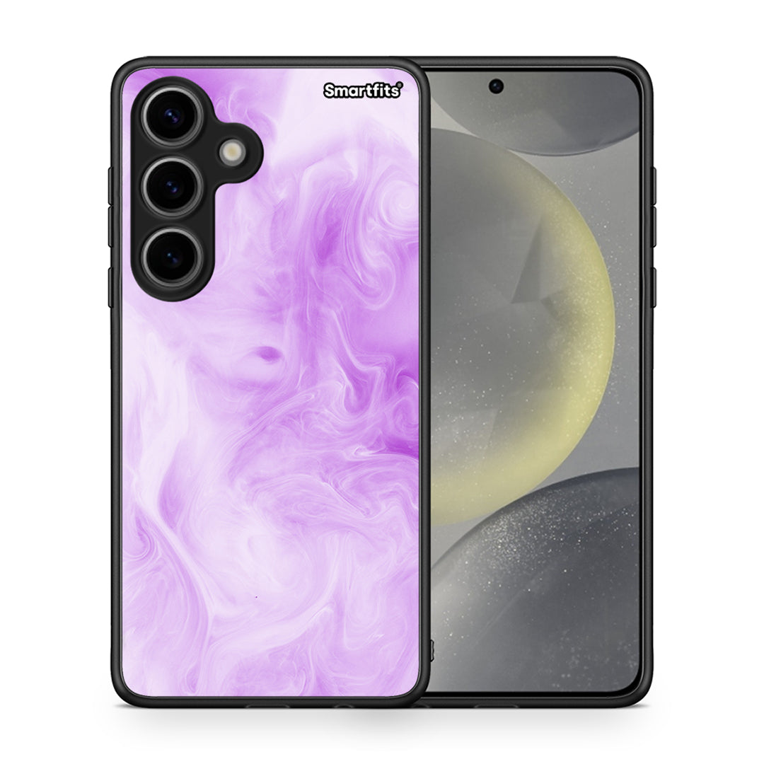 Θήκη Samsung Galaxy S24 Lavender Watercolor από τη Smartfits με σχέδιο στο πίσω μέρος και μαύρο περίβλημα | Samsung Galaxy S24 Lavender Watercolor case with colorful back and black bezels