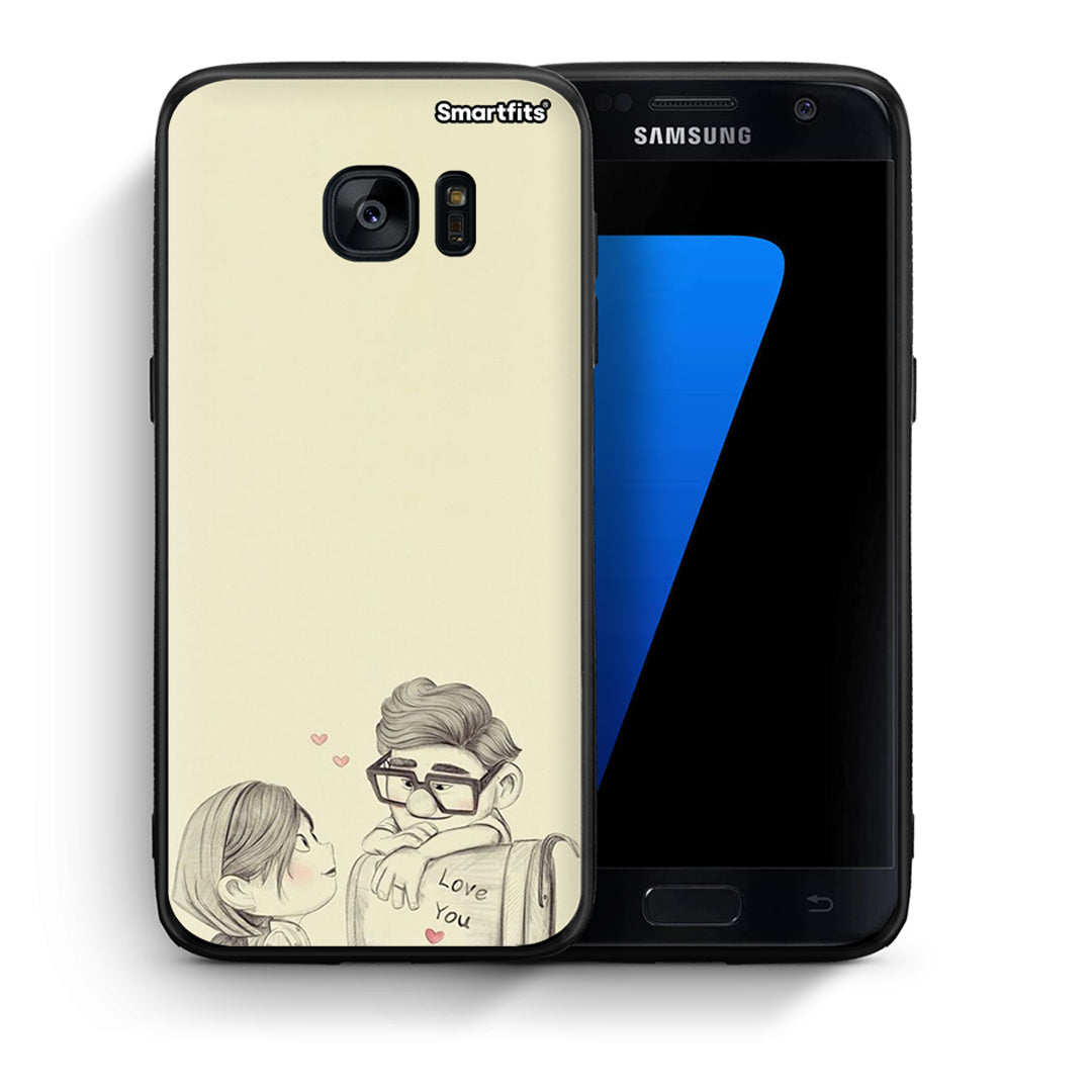 Θήκη Samsung S7 Carl And Ellie από τη Smartfits με σχέδιο στο πίσω μέρος και μαύρο περίβλημα | Samsung S7 Carl And Ellie case with colorful back and black bezels