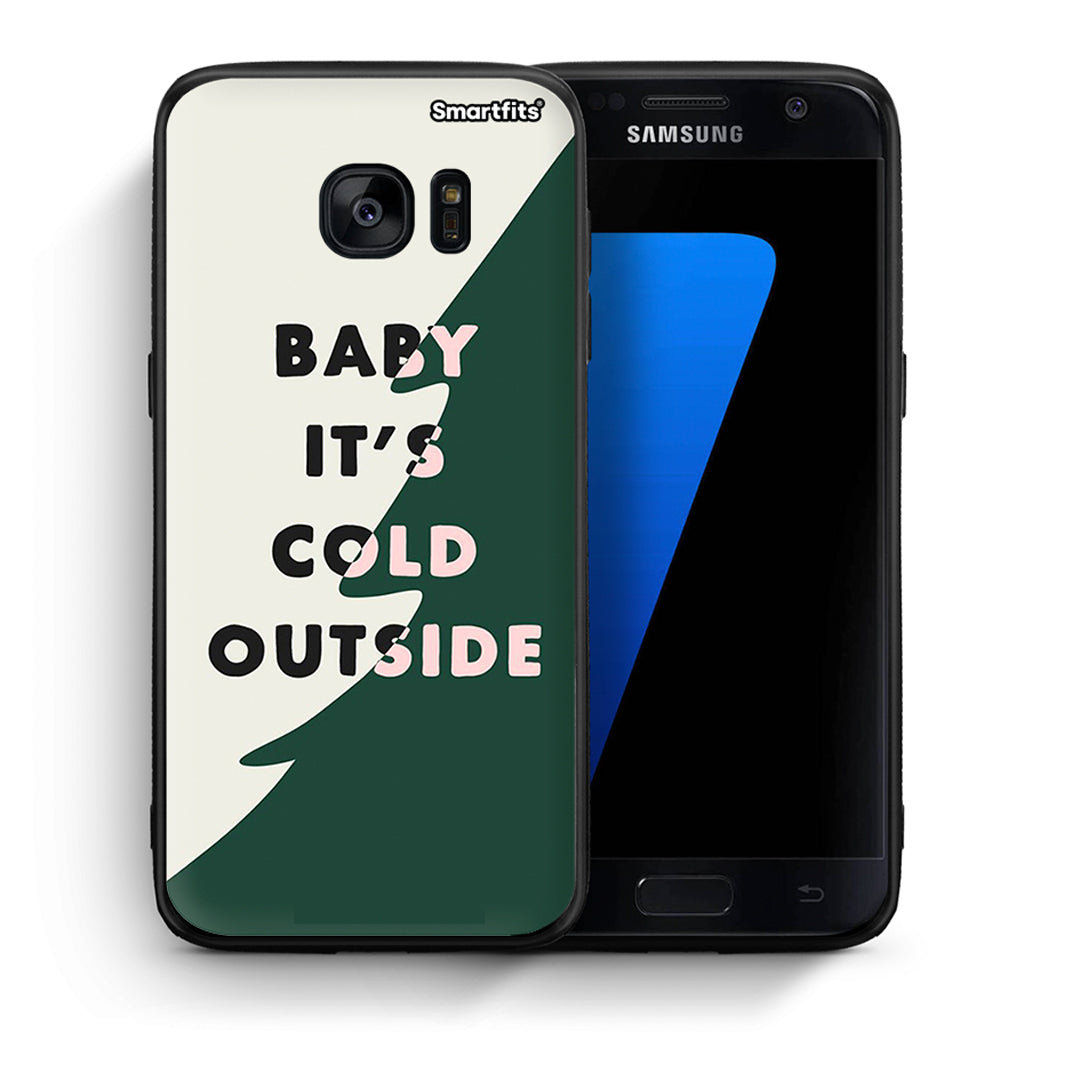 Θήκη Samsung S7 Cold Outside από τη Smartfits με σχέδιο στο πίσω μέρος και μαύρο περίβλημα | Samsung S7 Cold Outside case with colorful back and black bezels