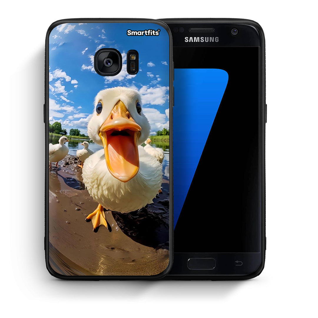 Θήκη Samsung S7 Duck Face από τη Smartfits με σχέδιο στο πίσω μέρος και μαύρο περίβλημα | Samsung S7 Duck Face case with colorful back and black bezels
