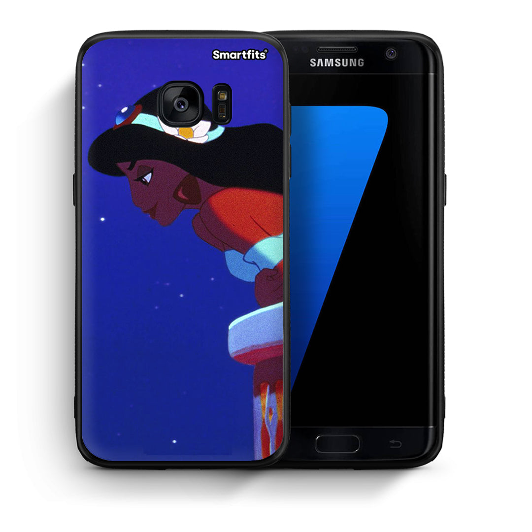 Θήκη Samsung S7 Edge Alladin And Jasmine Love 2 από τη Smartfits με σχέδιο στο πίσω μέρος και μαύρο περίβλημα | Samsung S7 Edge Alladin And Jasmine Love 2 case with colorful back and black bezels