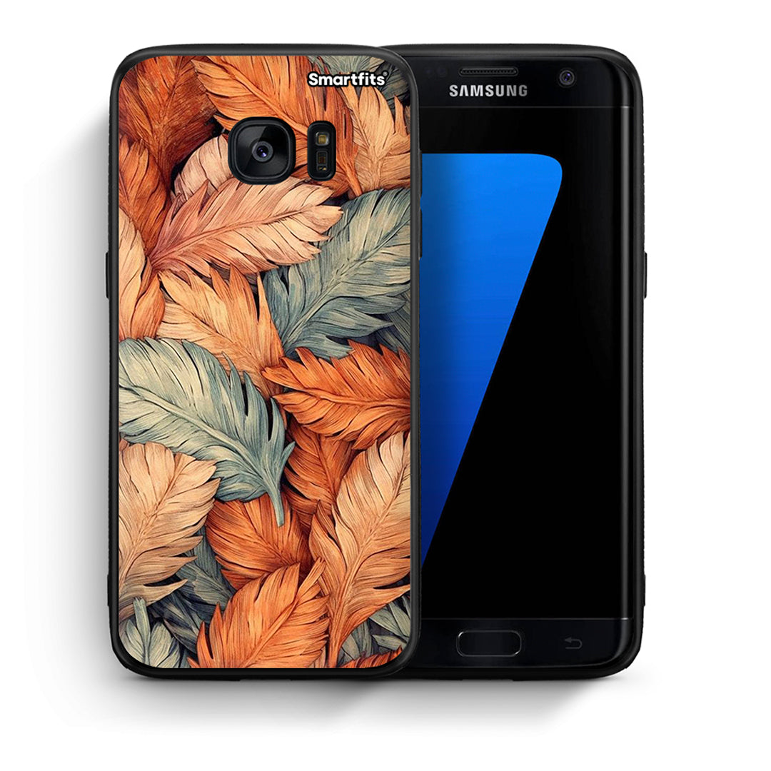 Θήκη Samsung S7 Edge Autumn Leaves από τη Smartfits με σχέδιο στο πίσω μέρος και μαύρο περίβλημα | Samsung S7 Edge Autumn Leaves case with colorful back and black bezels