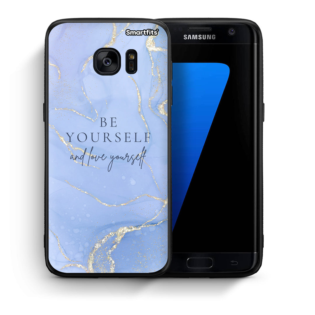 Θήκη Samsung S7 Edge Be Yourself από τη Smartfits με σχέδιο στο πίσω μέρος και μαύρο περίβλημα | Samsung S7 Edge Be Yourself case with colorful back and black bezels