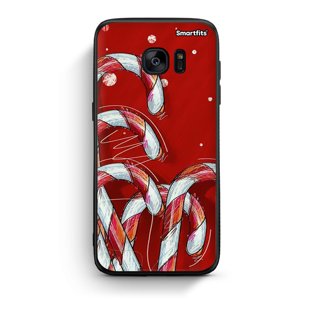 samsung s7 Candy Cane θήκη από τη Smartfits με σχέδιο στο πίσω μέρος και μαύρο περίβλημα | Smartphone case with colorful back and black bezels by Smartfits