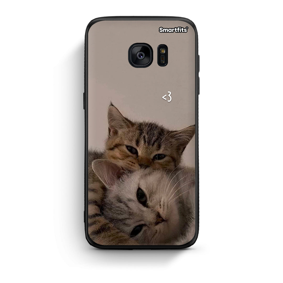 samsung s7 edge Cats In Love Θήκη από τη Smartfits με σχέδιο στο πίσω μέρος και μαύρο περίβλημα | Smartphone case with colorful back and black bezels by Smartfits