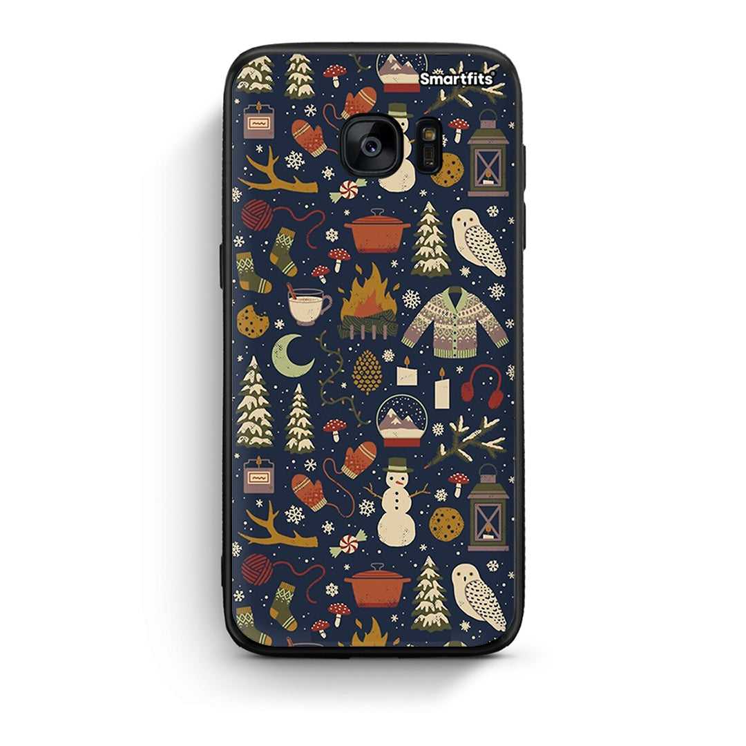 samsung s7 Christmas Elements θήκη από τη Smartfits με σχέδιο στο πίσω μέρος και μαύρο περίβλημα | Smartphone case with colorful back and black bezels by Smartfits