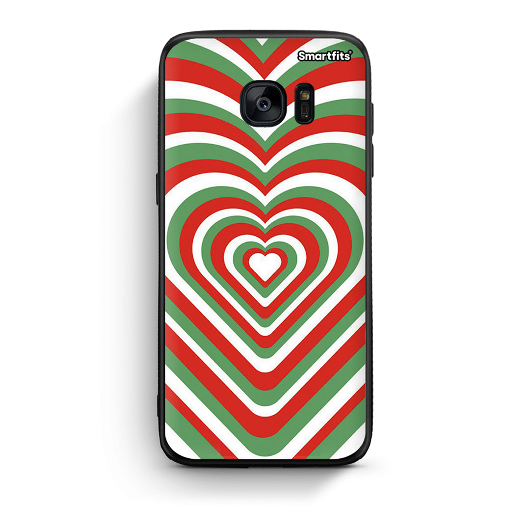 samsung s7 Christmas Hearts θήκη από τη Smartfits με σχέδιο στο πίσω μέρος και μαύρο περίβλημα | Smartphone case with colorful back and black bezels by Smartfits