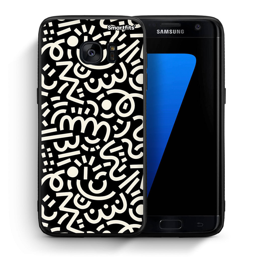 Θήκη Samsung S7 Edge Doodle Art από τη Smartfits με σχέδιο στο πίσω μέρος και μαύρο περίβλημα | Samsung S7 Edge Doodle Art case with colorful back and black bezels
