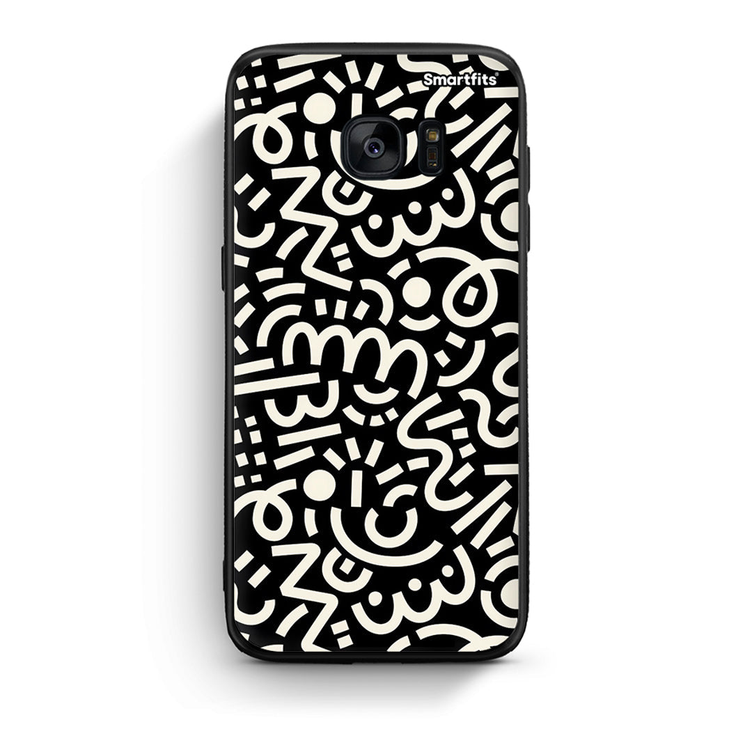 samsung s7 edge Doodle Art Θήκη από τη Smartfits με σχέδιο στο πίσω μέρος και μαύρο περίβλημα | Smartphone case with colorful back and black bezels by Smartfits