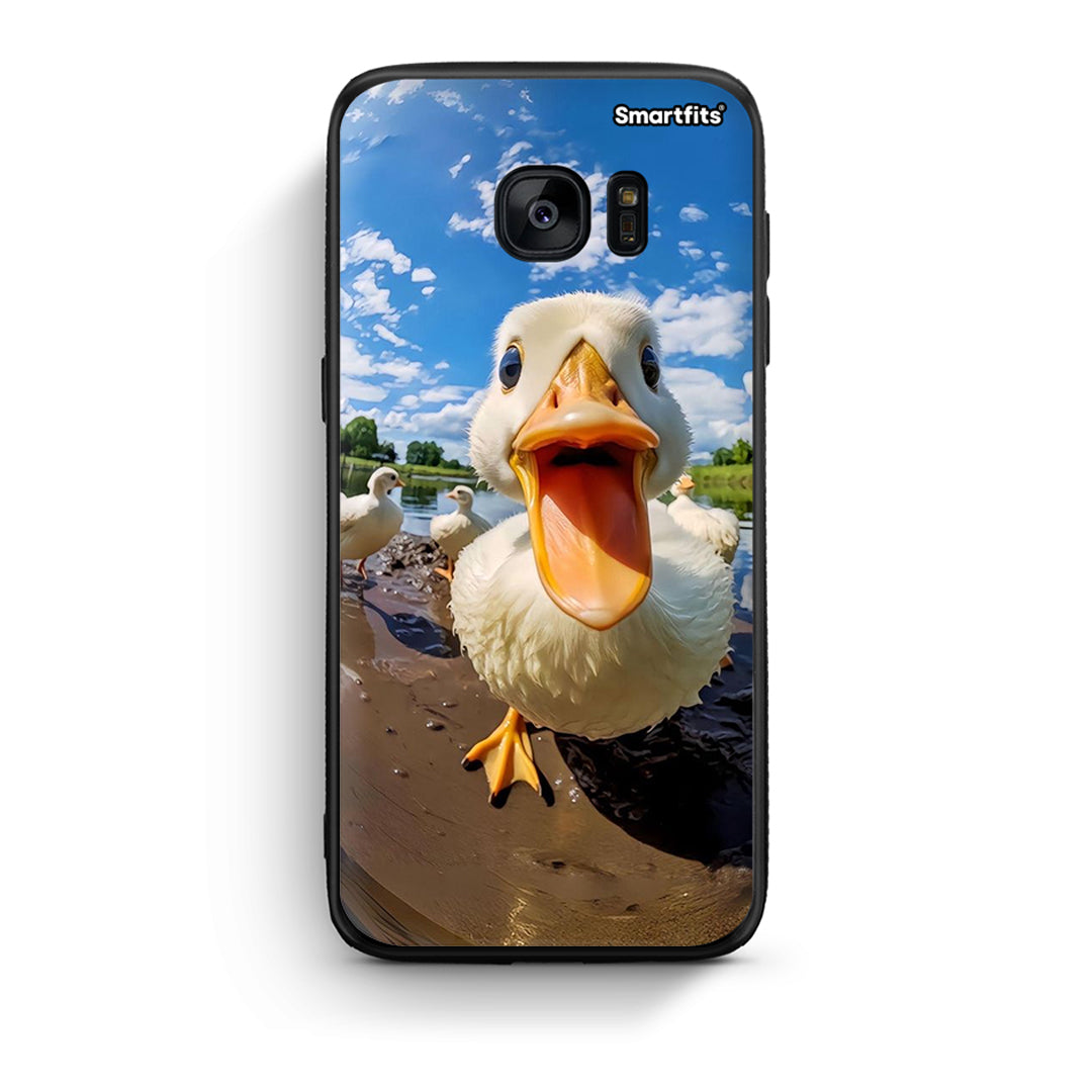 samsung s7 Duck Face θήκη από τη Smartfits με σχέδιο στο πίσω μέρος και μαύρο περίβλημα | Smartphone case with colorful back and black bezels by Smartfits