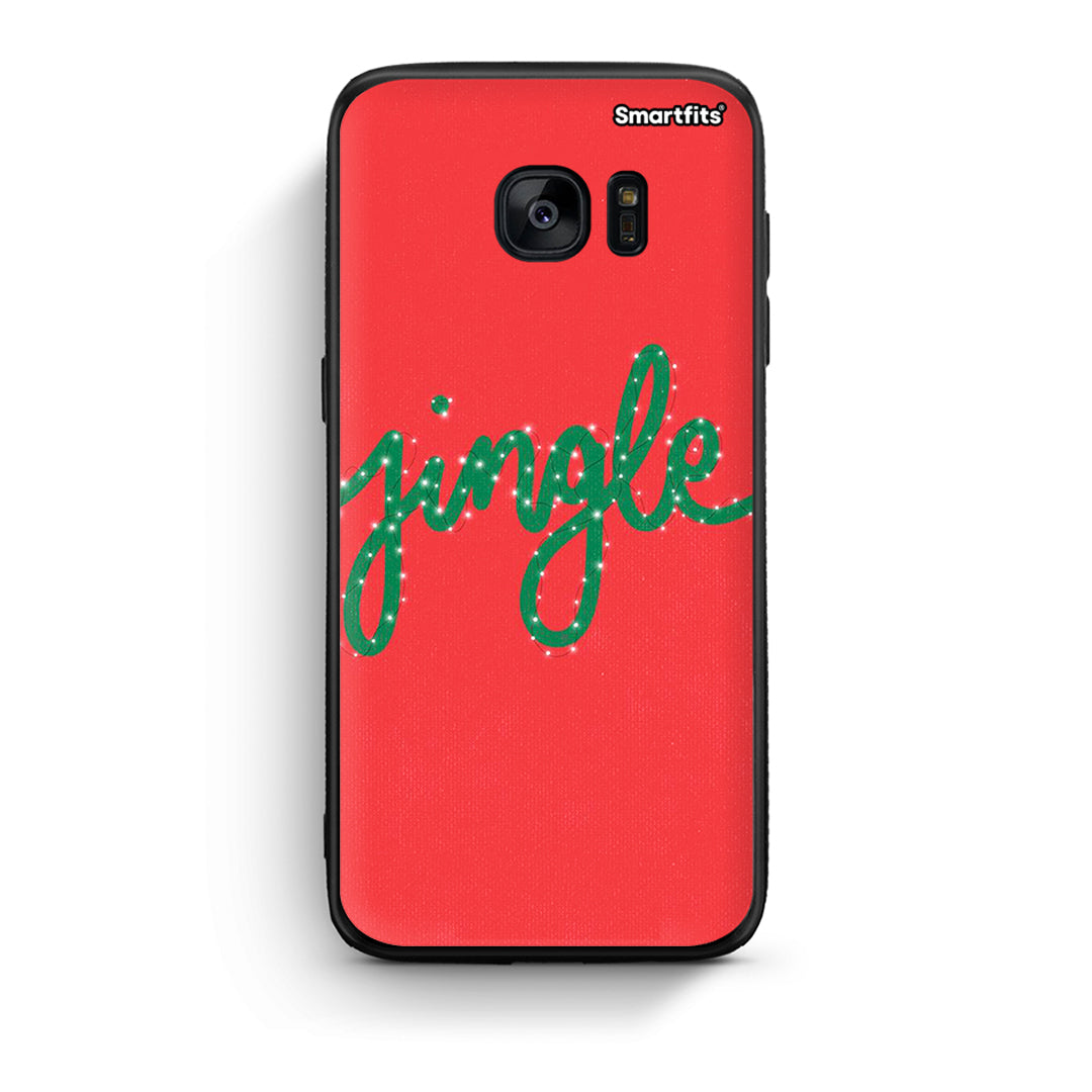 samsung s7 edge Jingle Xmas θήκη από τη Smartfits με σχέδιο στο πίσω μέρος και μαύρο περίβλημα | Smartphone case with colorful back and black bezels by Smartfits