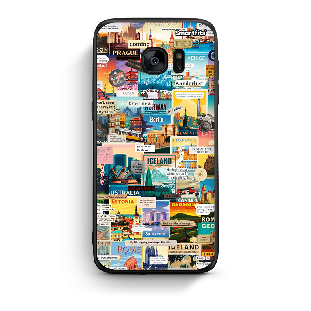 samsung s7 edge Live To Travel θήκη από τη Smartfits με σχέδιο στο πίσω μέρος και μαύρο περίβλημα | Smartphone case with colorful back and black bezels by Smartfits