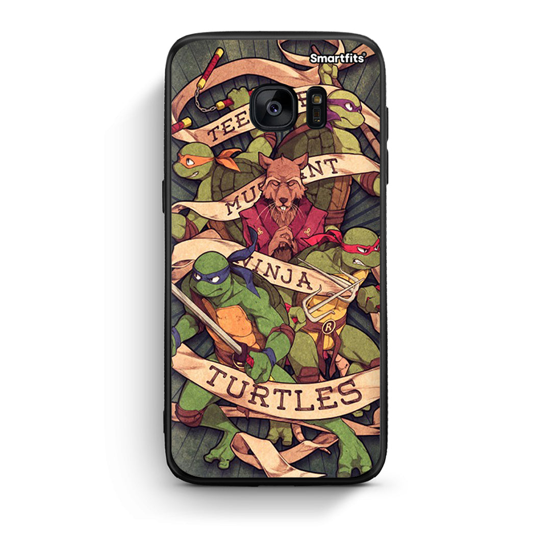 samsung s7 edge Ninja Turtles θήκη από τη Smartfits με σχέδιο στο πίσω μέρος και μαύρο περίβλημα | Smartphone case with colorful back and black bezels by Smartfits