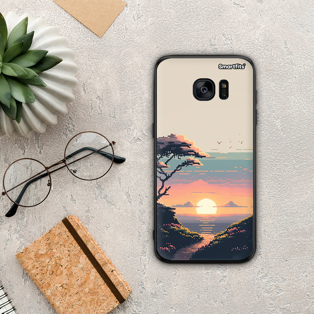 Pixel Sunset - Samsung Galaxy S7 edge case
