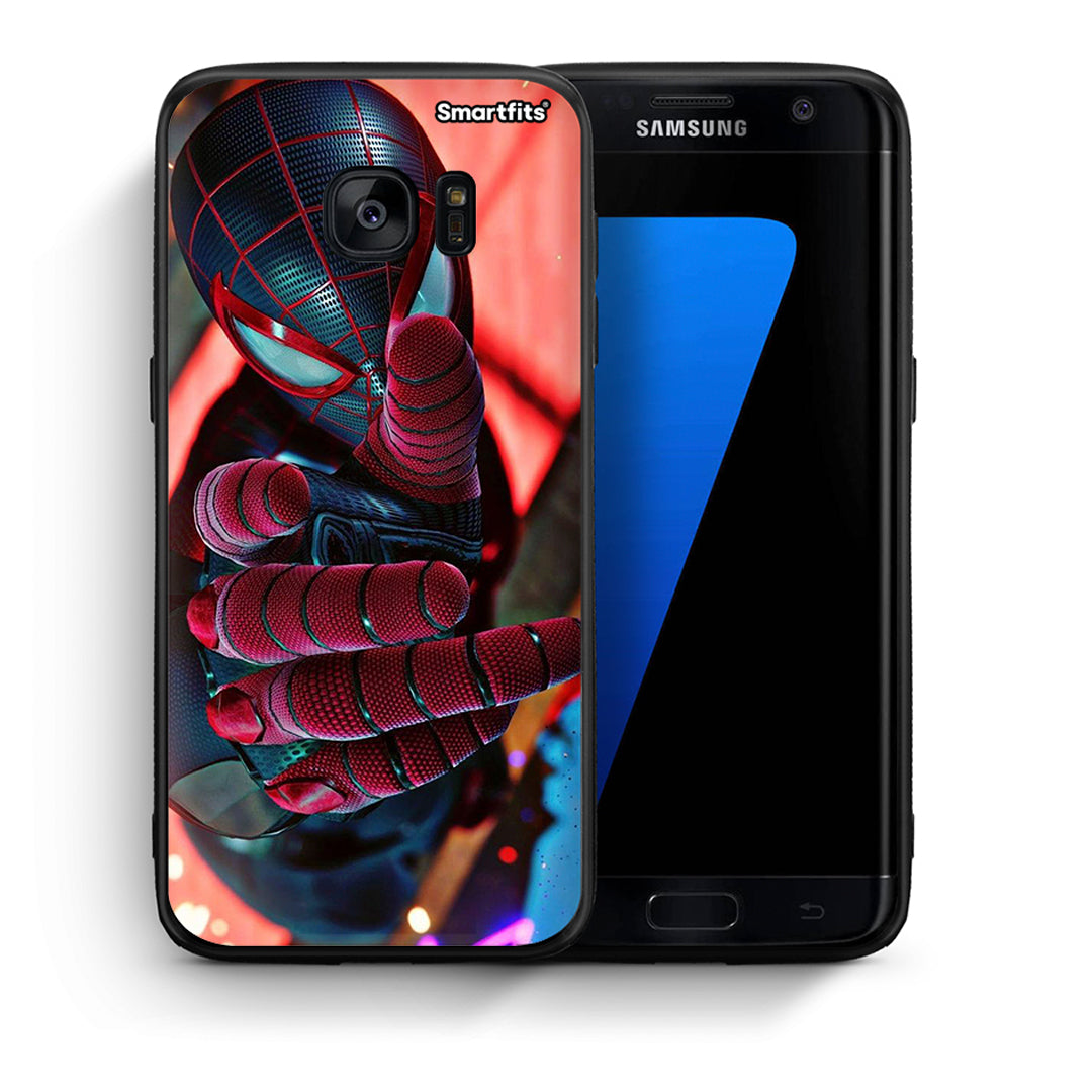 Θήκη Samsung S7 Edge Spider Hand από τη Smartfits με σχέδιο στο πίσω μέρος και μαύρο περίβλημα | Samsung S7 Edge Spider Hand case with colorful back and black bezels