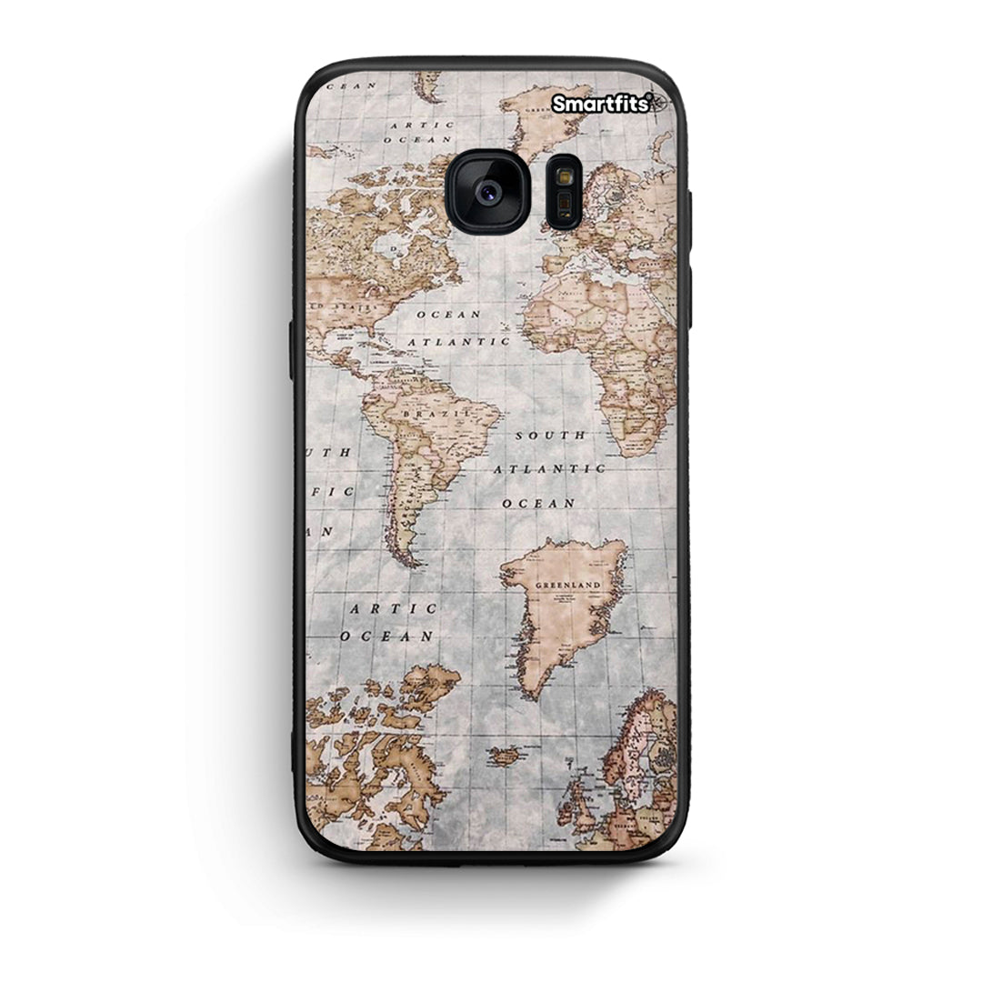 samsung s7 edge World Map Θήκη από τη Smartfits με σχέδιο στο πίσω μέρος και μαύρο περίβλημα | Smartphone case with colorful back and black bezels by Smartfits