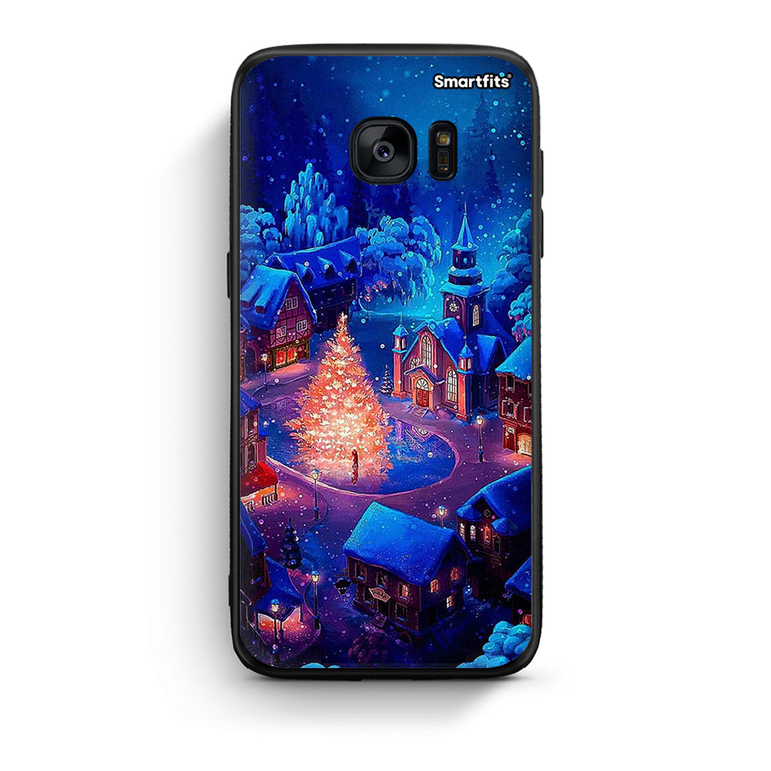 samsung s7 Xmas Village θήκη από τη Smartfits με σχέδιο στο πίσω μέρος και μαύρο περίβλημα | Smartphone case with colorful back and black bezels by Smartfits