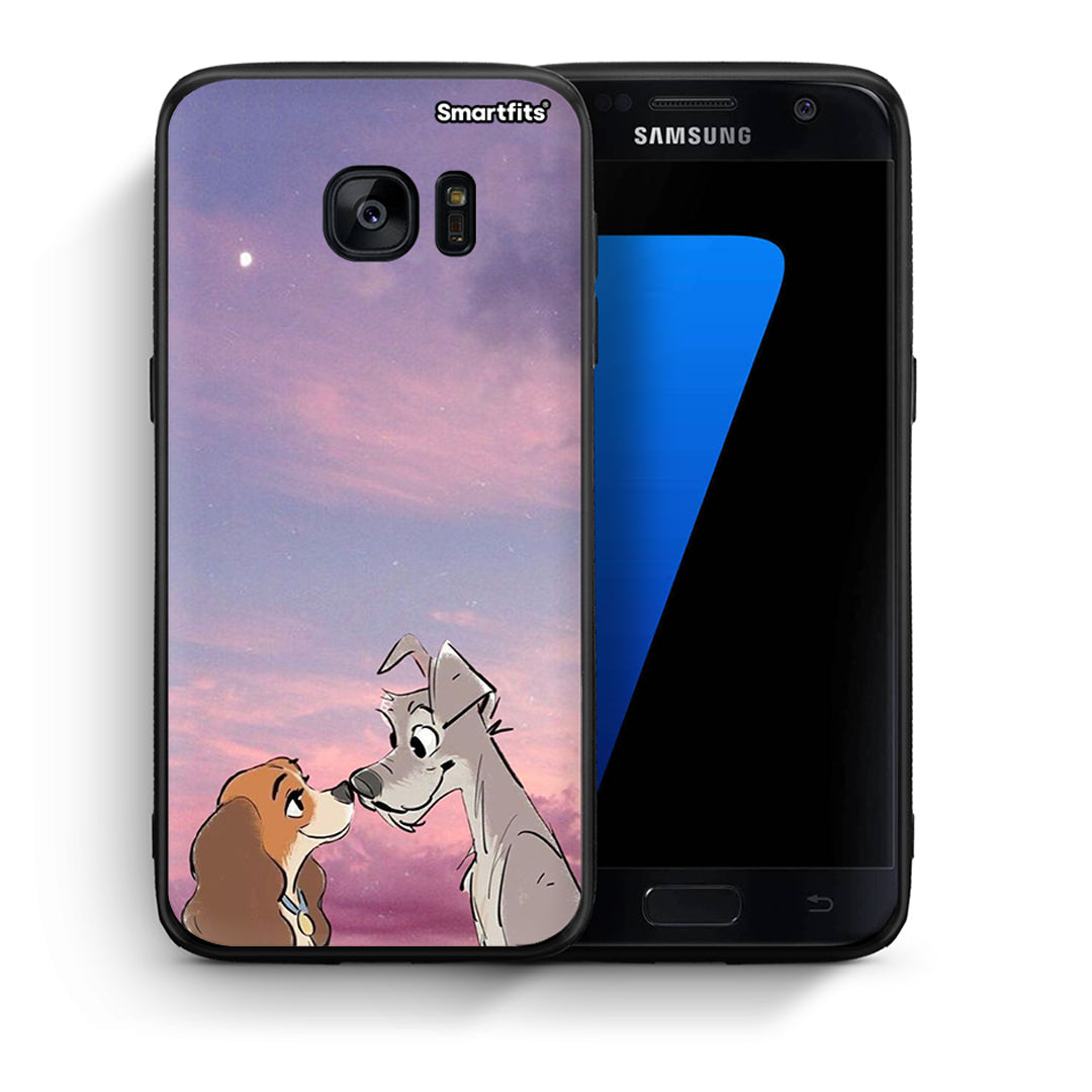 Θήκη Samsung S7 Lady And Tramp από τη Smartfits με σχέδιο στο πίσω μέρος και μαύρο περίβλημα | Samsung S7 Lady And Tramp case with colorful back and black bezels