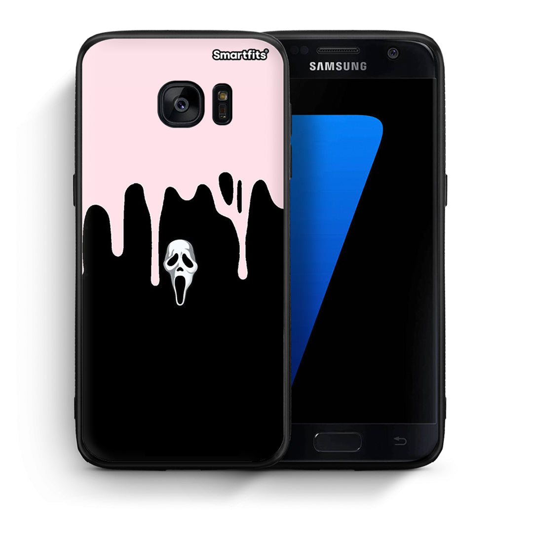 Θήκη Samsung S7 Melting Halloween Mask από τη Smartfits με σχέδιο στο πίσω μέρος και μαύρο περίβλημα | Samsung S7 Melting Halloween Mask case with colorful back and black bezels