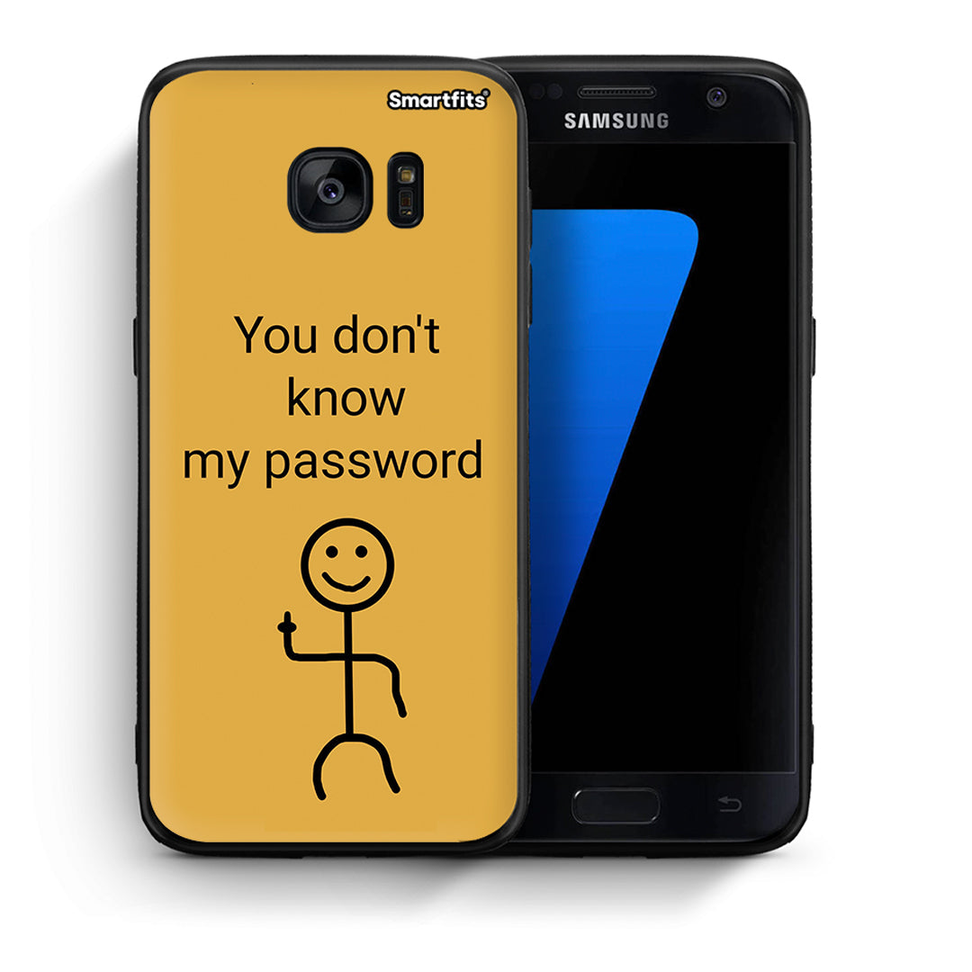 Θήκη Samsung S7 My Password από τη Smartfits με σχέδιο στο πίσω μέρος και μαύρο περίβλημα | Samsung S7 My Password case with colorful back and black bezels