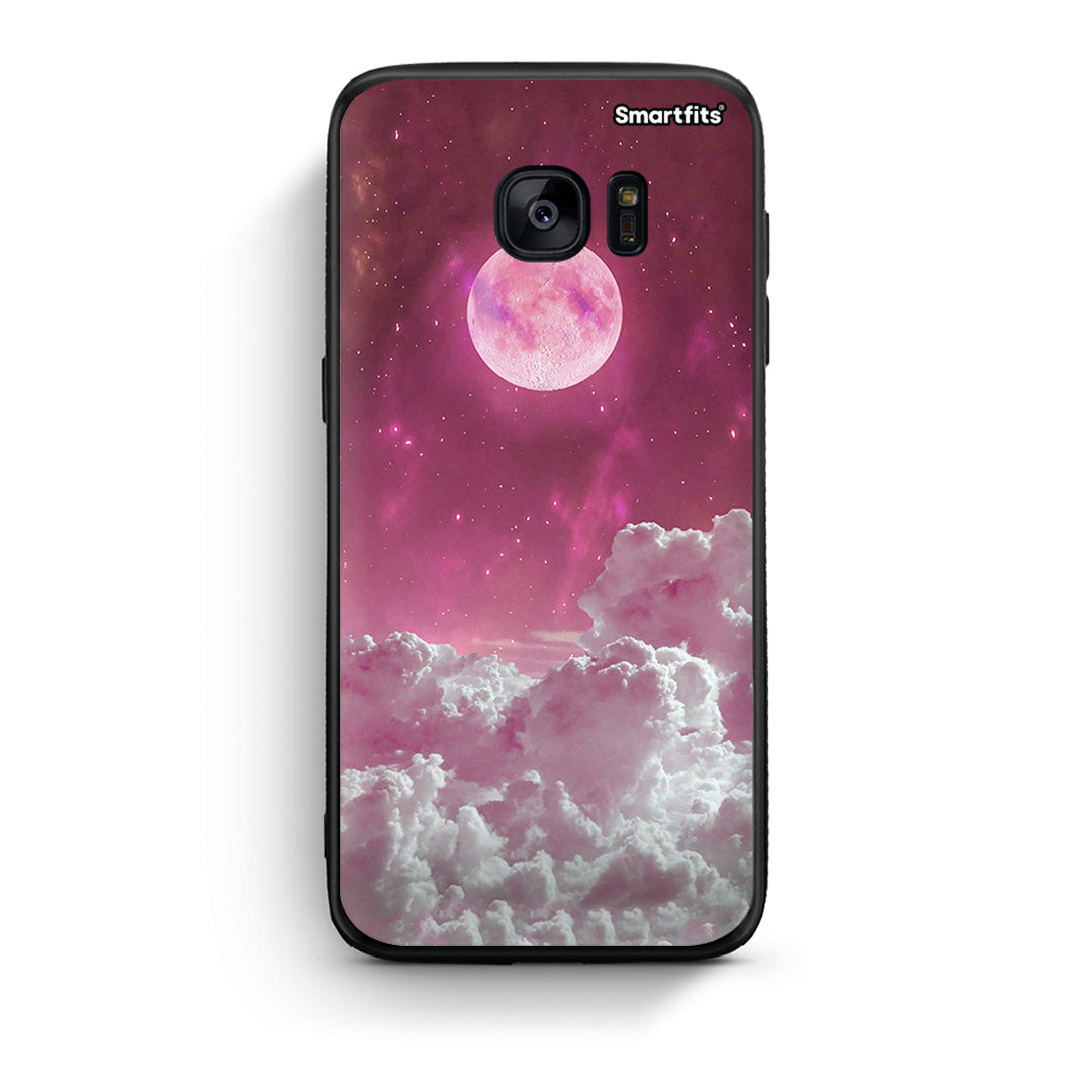 samsung s7 Pink Moon Θήκη από τη Smartfits με σχέδιο στο πίσω μέρος και μαύρο περίβλημα | Smartphone case with colorful back and black bezels by Smartfits