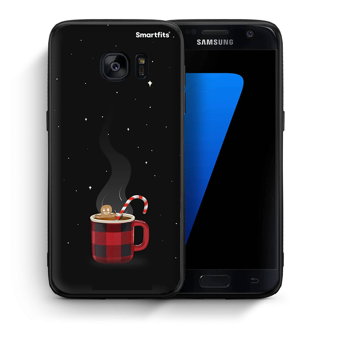 Θήκη Samsung S7 Xmas Bathing από τη Smartfits με σχέδιο στο πίσω μέρος και μαύρο περίβλημα | Samsung S7 Xmas Bathing case with colorful back and black bezels