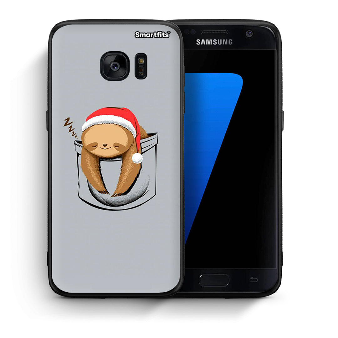 Θήκη Samsung S7 Xmas Zzzz από τη Smartfits με σχέδιο στο πίσω μέρος και μαύρο περίβλημα | Samsung S7 Xmas Zzzz case with colorful back and black bezels