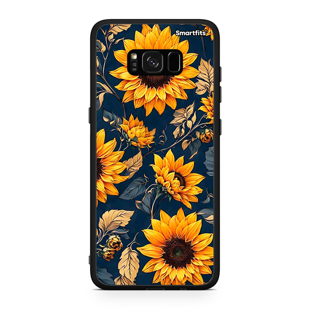 Samsung S8 Autumn Sunflowers Θήκη από τη Smartfits με σχέδιο στο πίσω μέρος και μαύρο περίβλημα | Smartphone case with colorful back and black bezels by Smartfits