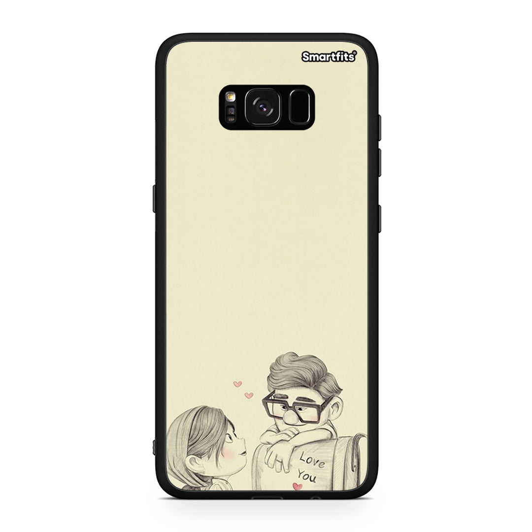 Samsung S8 Carl And Ellie θήκη από τη Smartfits με σχέδιο στο πίσω μέρος και μαύρο περίβλημα | Smartphone case with colorful back and black bezels by Smartfits