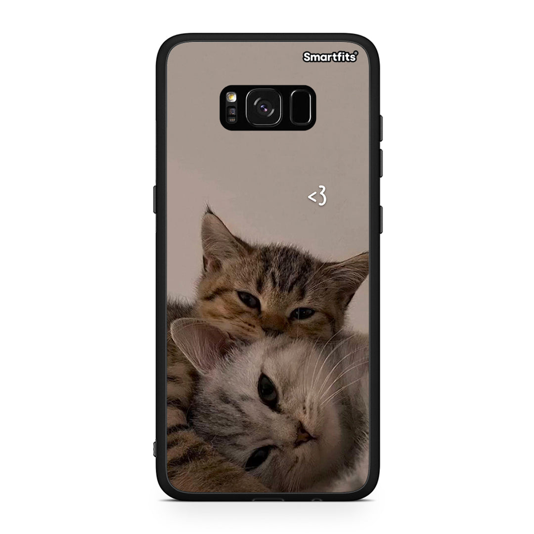 Samsung S8 Cats In Love Θήκη από τη Smartfits με σχέδιο στο πίσω μέρος και μαύρο περίβλημα | Smartphone case with colorful back and black bezels by Smartfits
