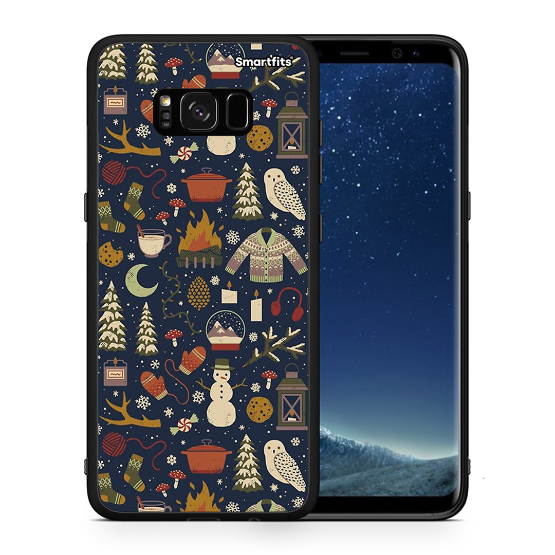 Θήκη Samsung S8+ Christmas Elements από τη Smartfits με σχέδιο στο πίσω μέρος και μαύρο περίβλημα | Samsung S8+ Christmas Elements case with colorful back and black bezels