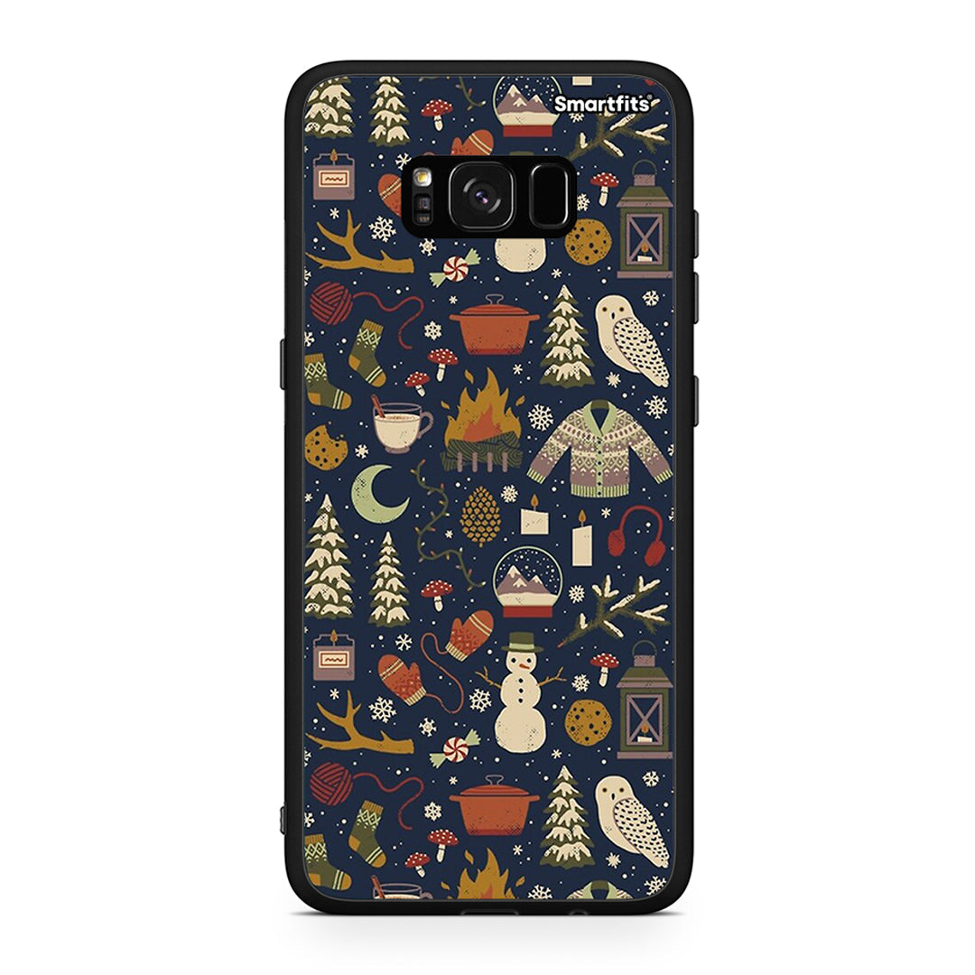 Samsung S8+ Christmas Elements θήκη από τη Smartfits με σχέδιο στο πίσω μέρος και μαύρο περίβλημα | Smartphone case with colorful back and black bezels by Smartfits