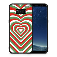 Thumbnail for Θήκη Samsung S8 Christmas Hearts από τη Smartfits με σχέδιο στο πίσω μέρος και μαύρο περίβλημα | Samsung S8 Christmas Hearts case with colorful back and black bezels