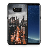 Thumbnail for Θήκη Samsung S8+ City Lights από τη Smartfits με σχέδιο στο πίσω μέρος και μαύρο περίβλημα | Samsung S8+ City Lights case with colorful back and black bezels