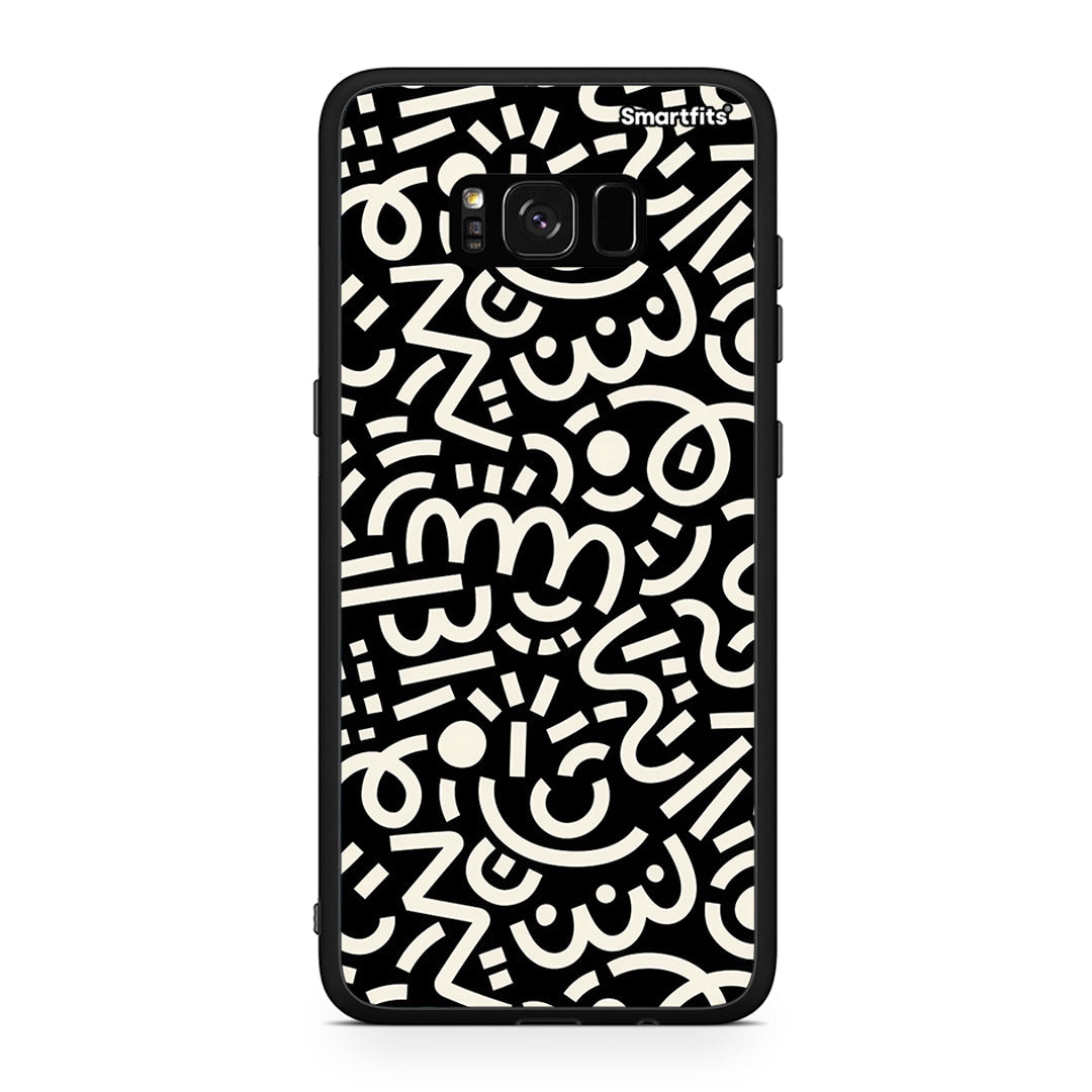 Samsung S8+ Doodle Art Θήκη από τη Smartfits με σχέδιο στο πίσω μέρος και μαύρο περίβλημα | Smartphone case with colorful back and black bezels by Smartfits